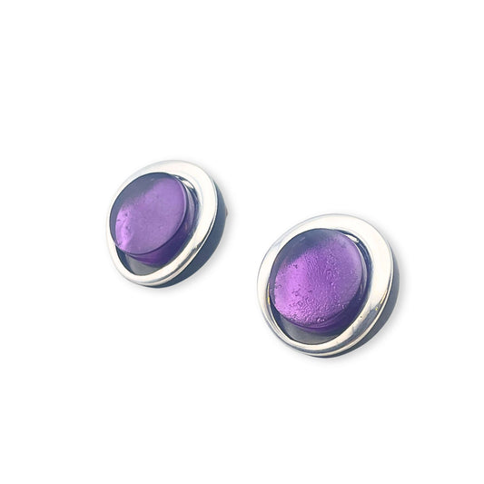 Lilac Eclipse Clip Earrings