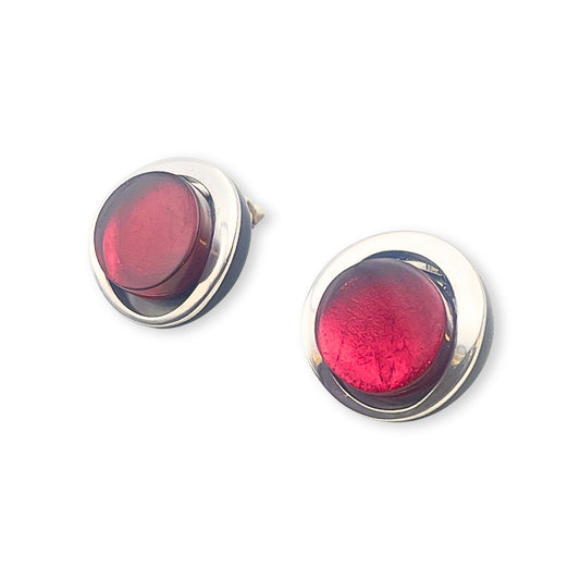 Plum Eclipse Clip Earrings