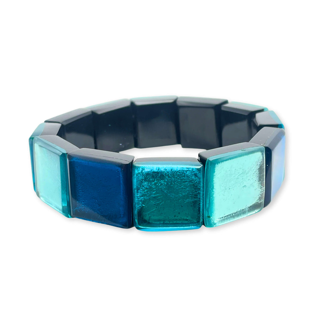 Teal Square Buttons Bangle