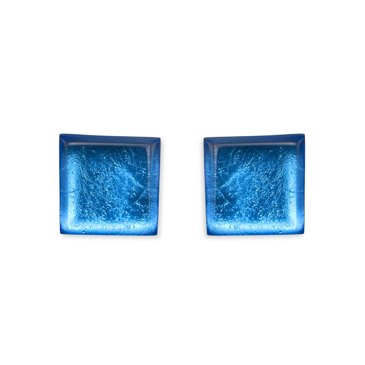 Mediterranean Square Buttons Clip Earrings