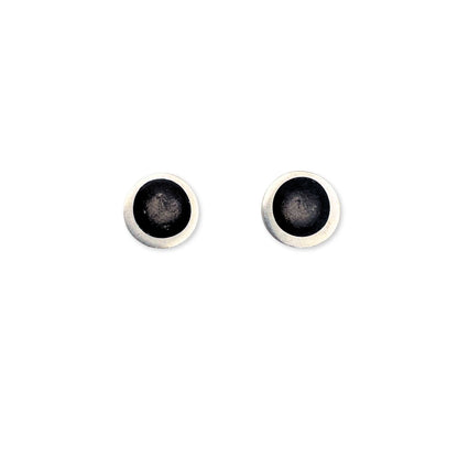 Black Organic Circle Small Stud Earrings
