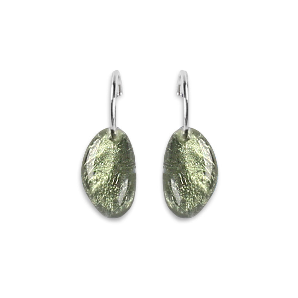 Moss Pebble Creole Earrings