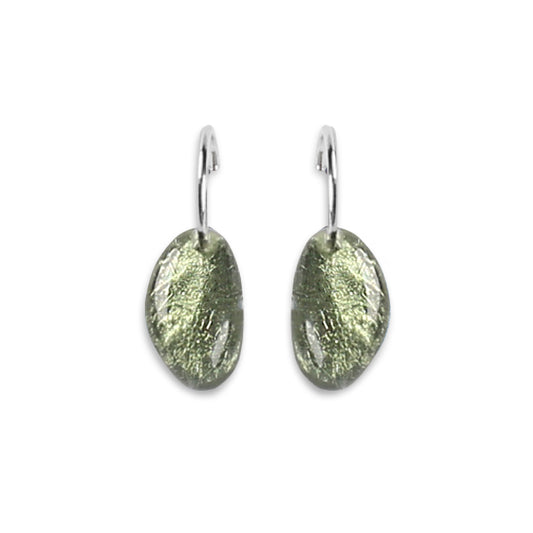Moss Pebble Creole Earrings