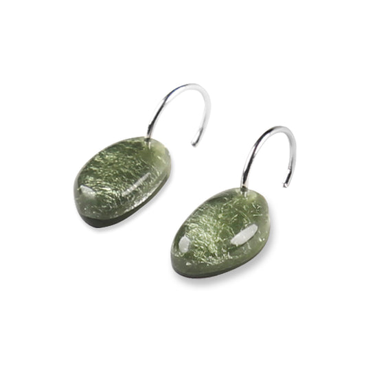 Moss Pebble Creole Earrings