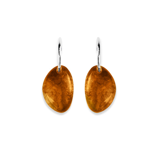 Mustard Pebble Creole Earrings