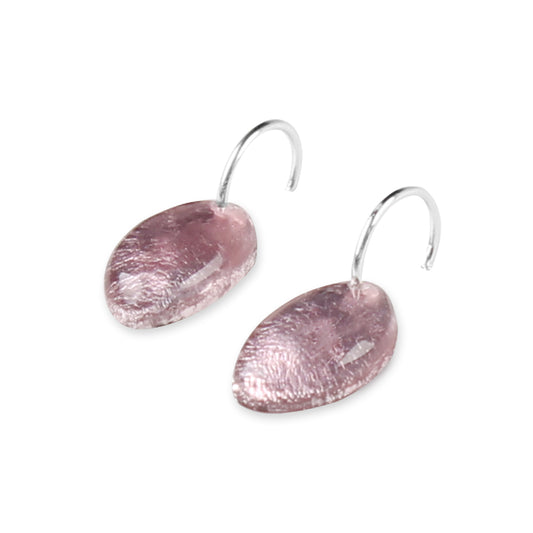 Rose Pebble Creole Earrings