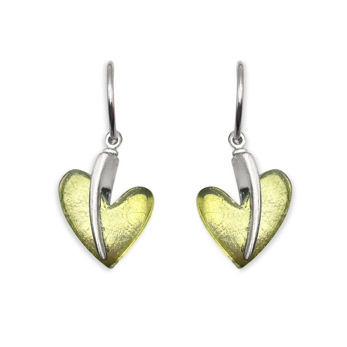 Pear Lollipop Heart Double Sided Creole Earrings