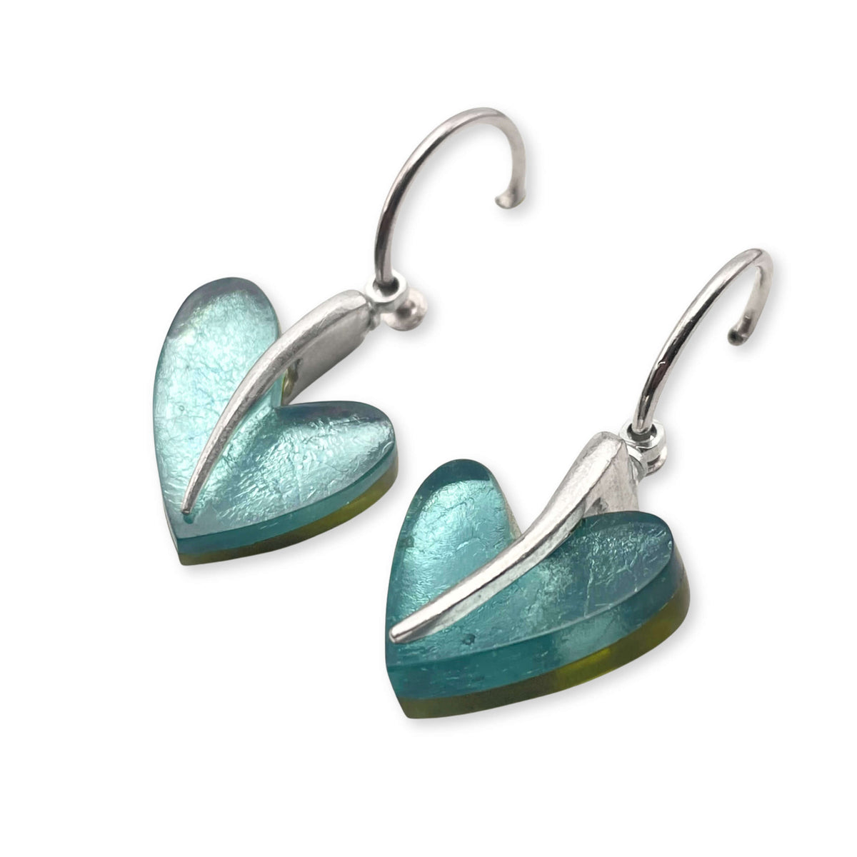Pear Lollipop Heart Double Sided Creole Earrings