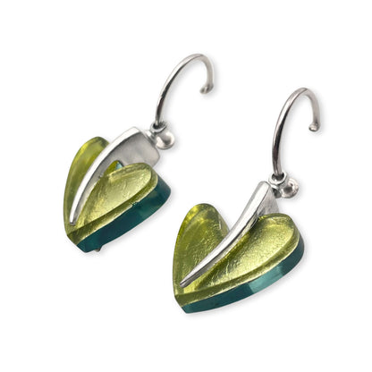 Pear Lollipop Heart Double Sided Creole Earrings