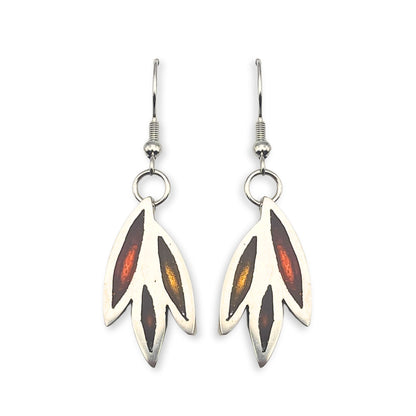 Amber Bamboo Shoot Dangle Fish Hook Earrings