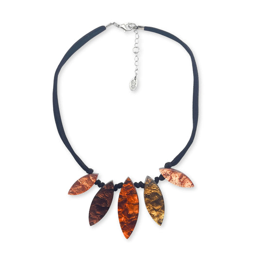 Pumpkin Tribal Leaf Necklace