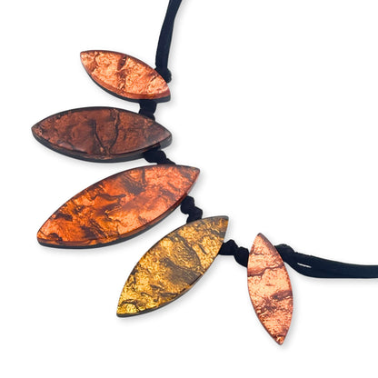 Pumpkin Tribal Leaf Necklace