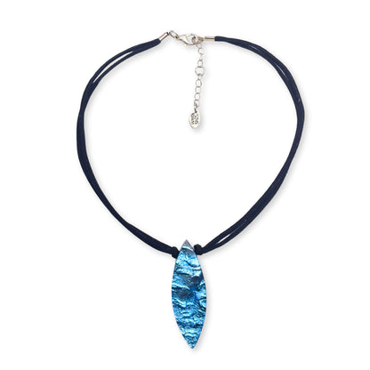 Ice Tribal Leaf Pendant on Cord