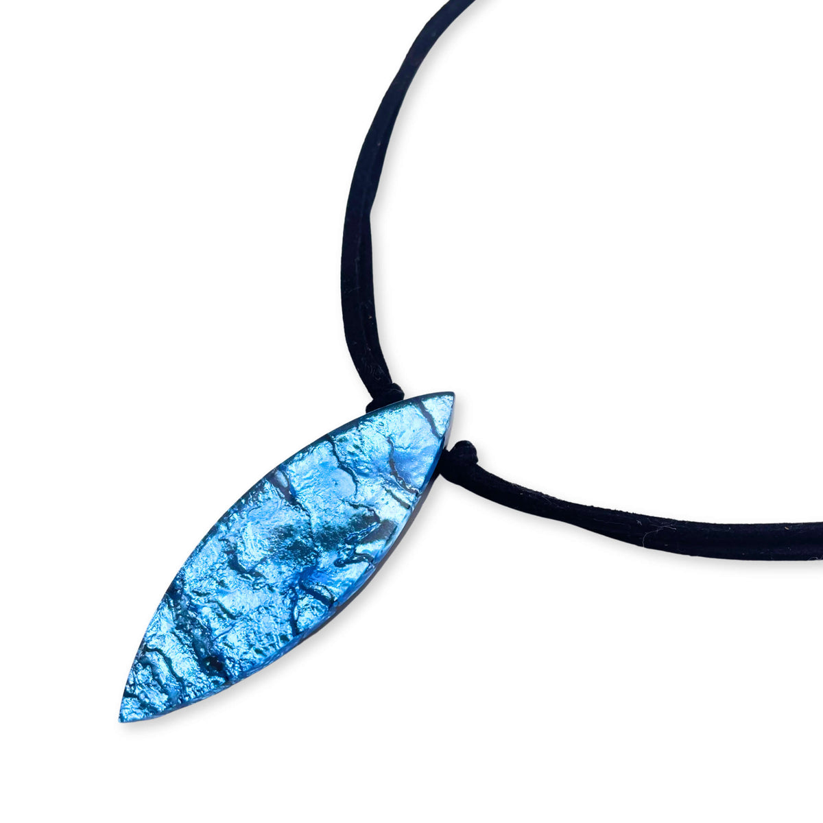 Ice Tribal Leaf Pendant on Cord