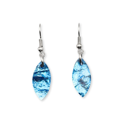 Ice Tribal Leaf Fish Hook Earrings