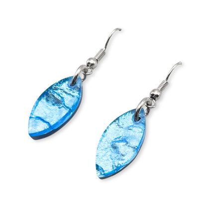 Ice Tribal Leaf Fish Hook Earrings