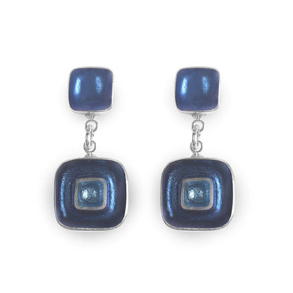 Atlantic Retro Squares Drop Stud Earrings | The Jewellery Stop