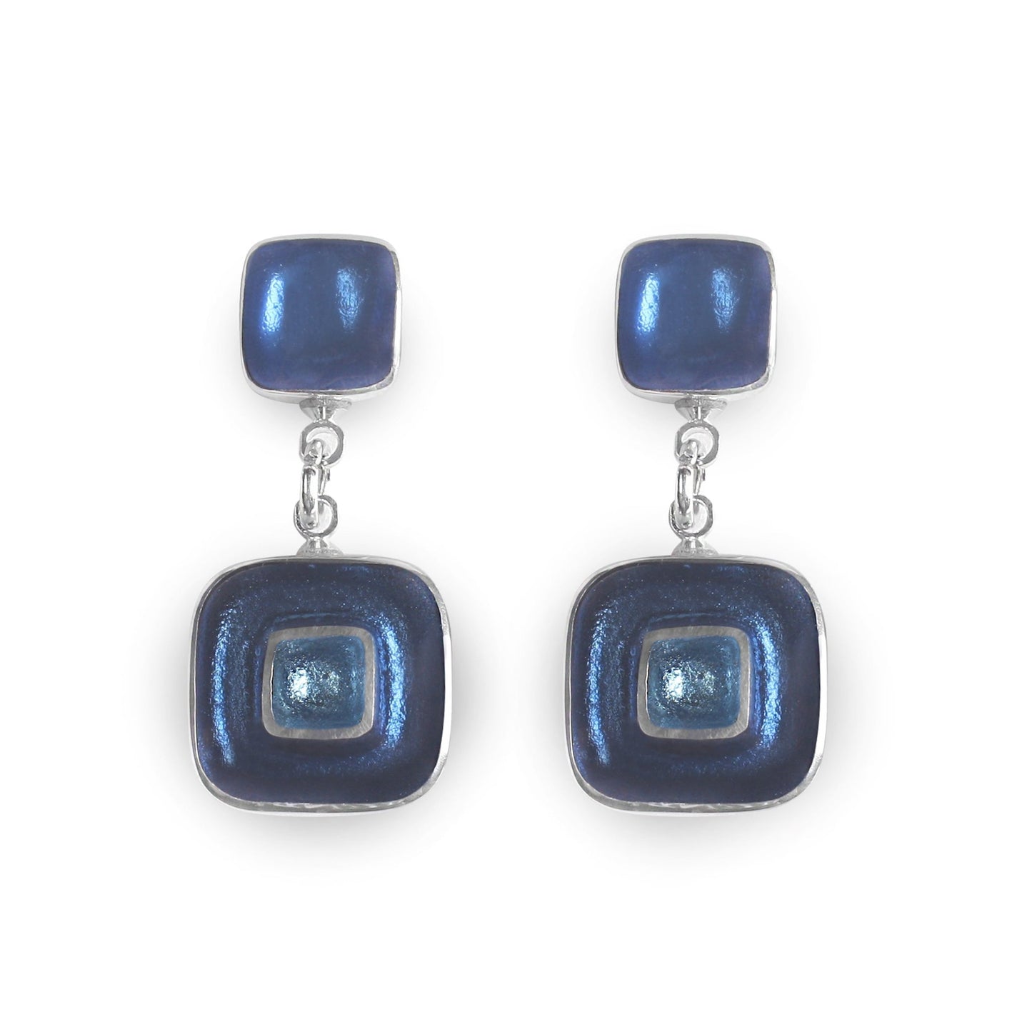 Atlantic Retro Squares Drop Stud Earrings | The Jewellery Stop