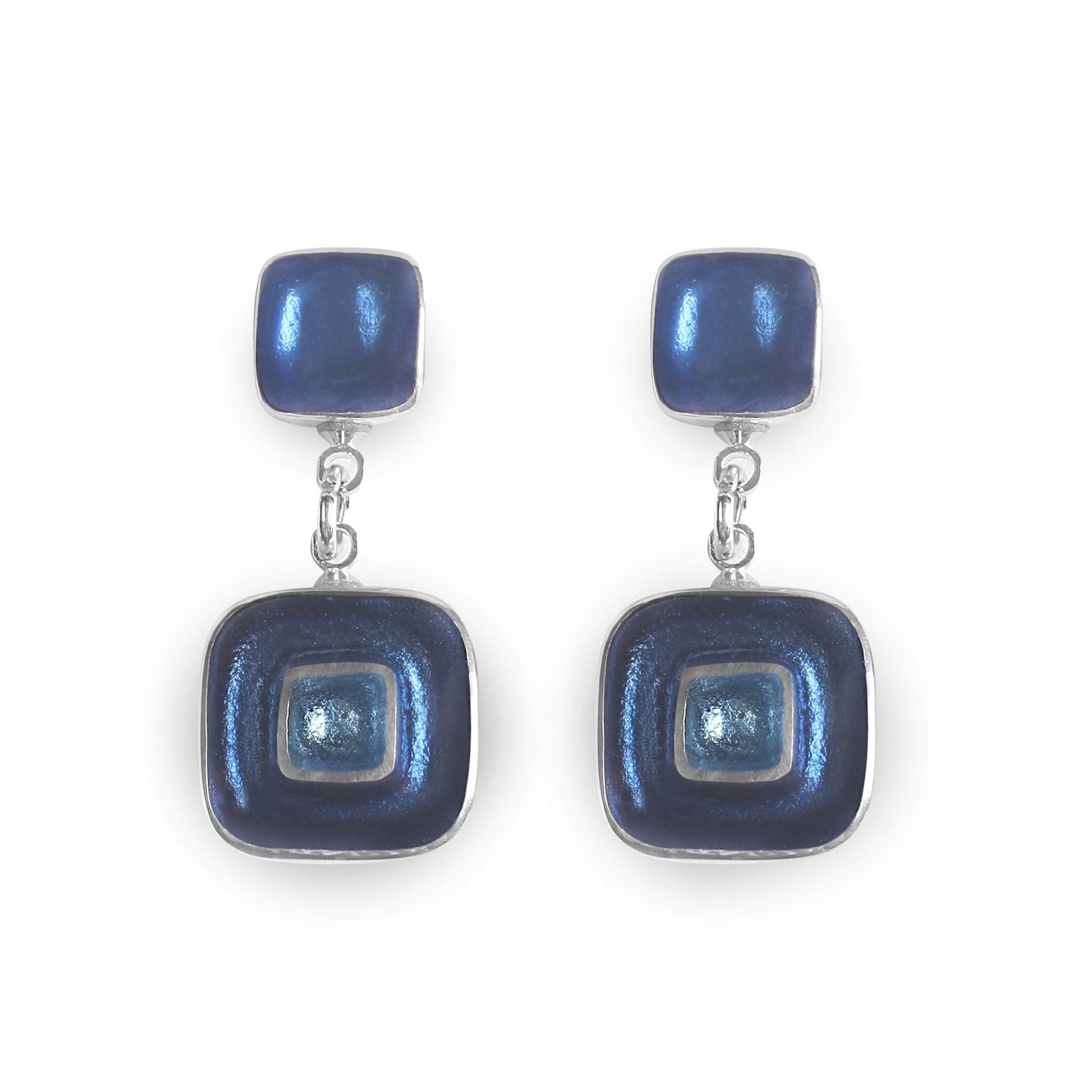 Atlantic Retro Squares Drop Stud Earrings | The Jewellery Stop