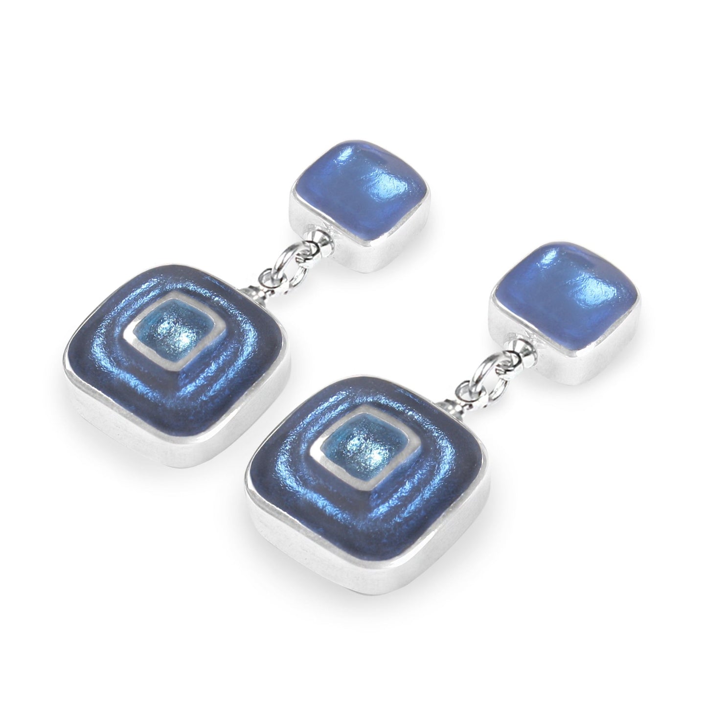 Atlantic Retro Squares Drop Stud Earrings | The Jewellery Stop