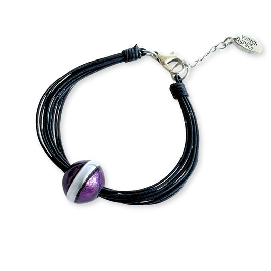 Purple Aluminium Ball Bracelet