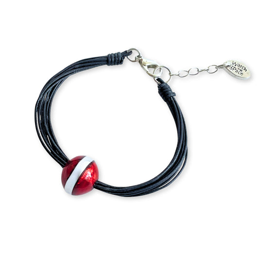 Red Aluminium Ball Bracelet