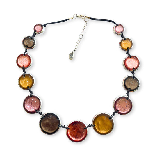 Old Rose Aluminium Pebble Necklace