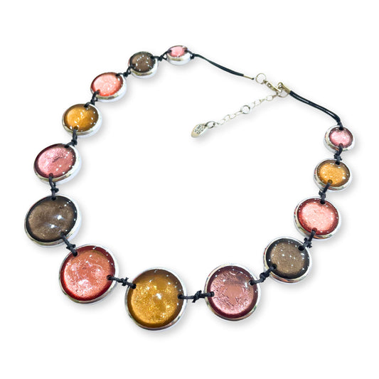 Old Rose Aluminium Pebble Necklace