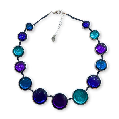 Peacock Aluminium Pebble Necklace