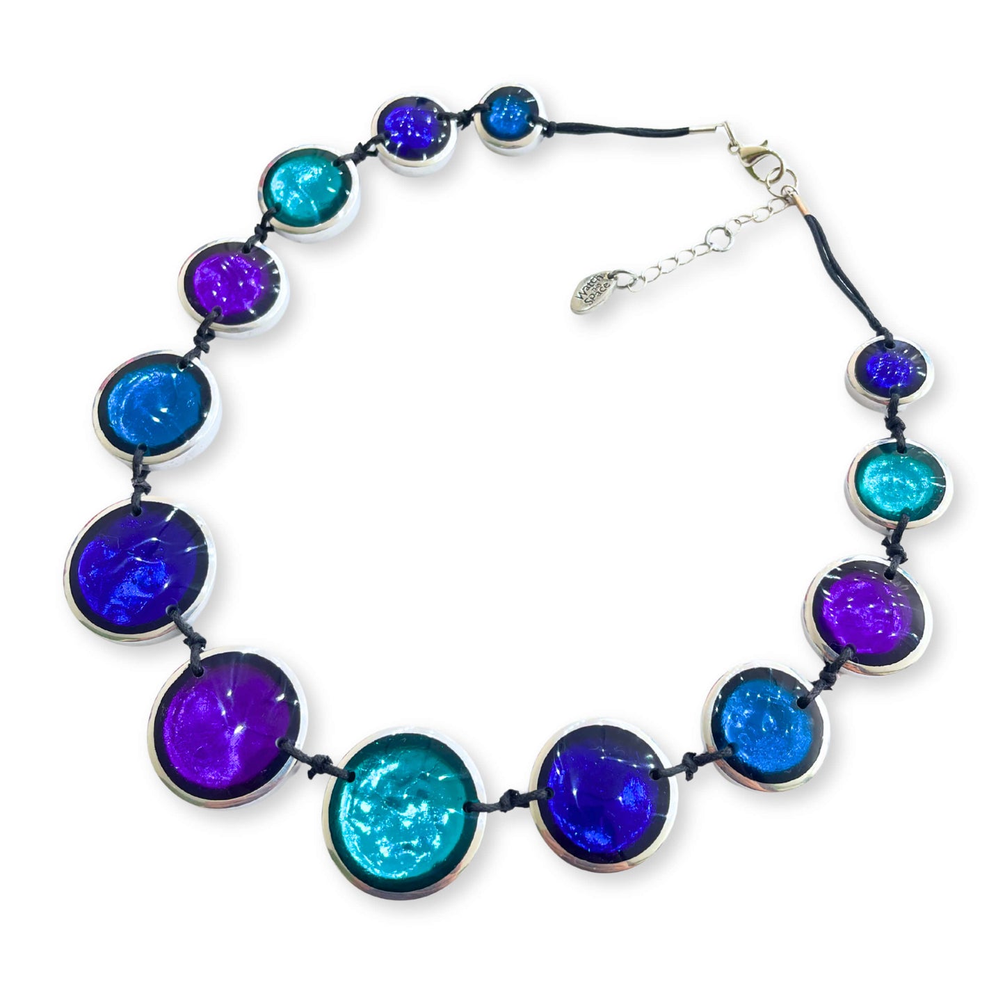 Peacock Aluminium Pebble Necklace