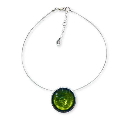 Olive Aluminium Pebble Single Pendant