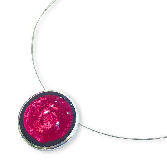 Pink Aluminium Pebble Single Pendant