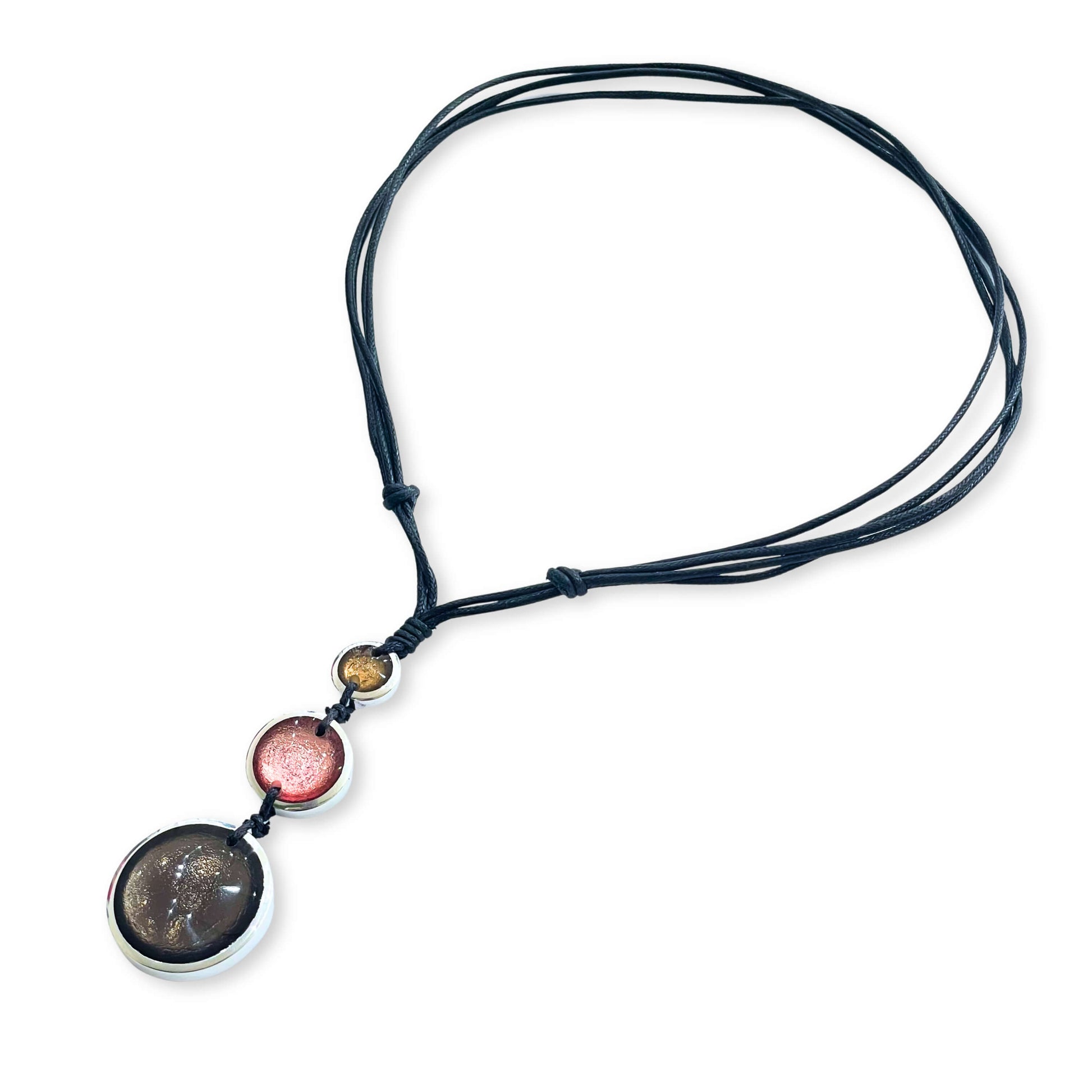 Old Rose Aluminium Pebble 3 Drop Pendant