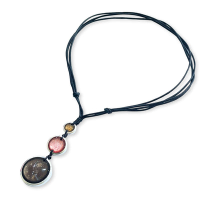 Old Rose Aluminium Pebble 3 Drop Pendant