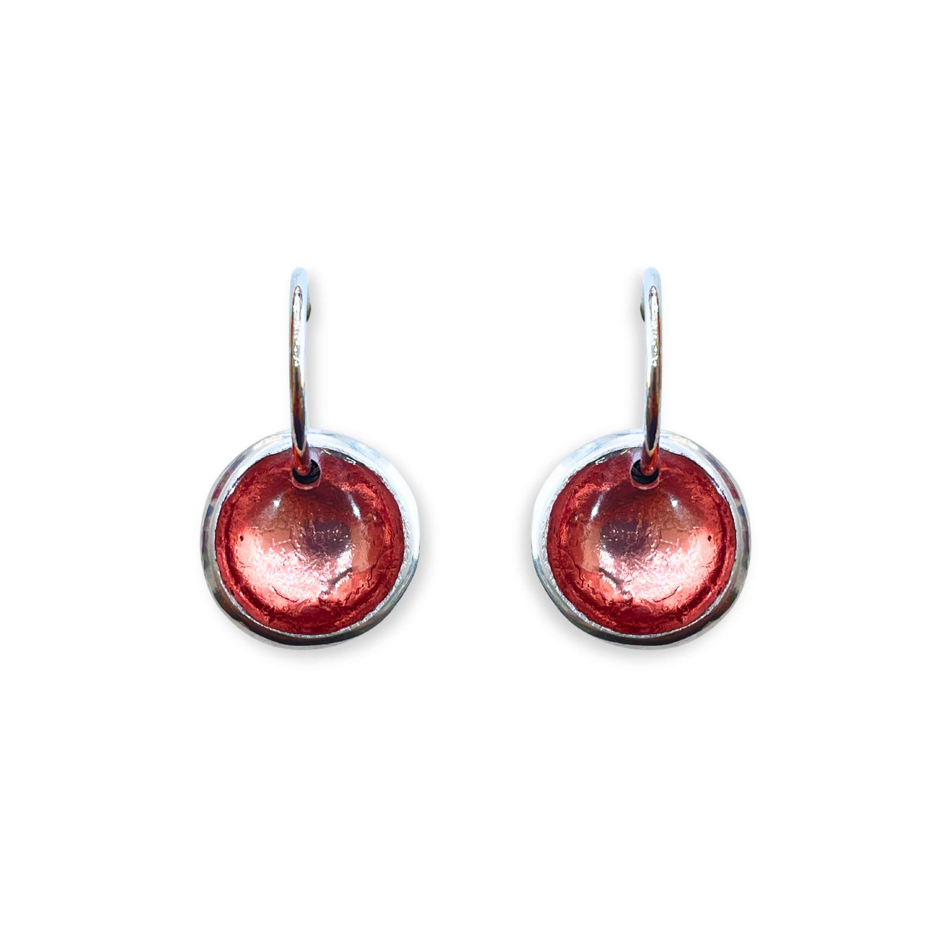 Old Rose Aluminium Pebble Creole Earrings