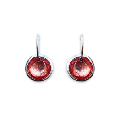 Old Rose Aluminium Pebble Creole Earrings