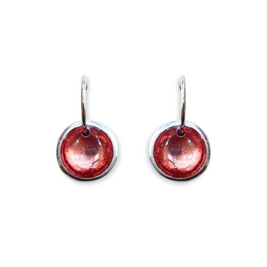 Old Rose Aluminium Pebble Creole Earrings