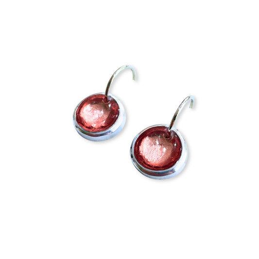 Old Rose Aluminium Pebble Creole Earrings