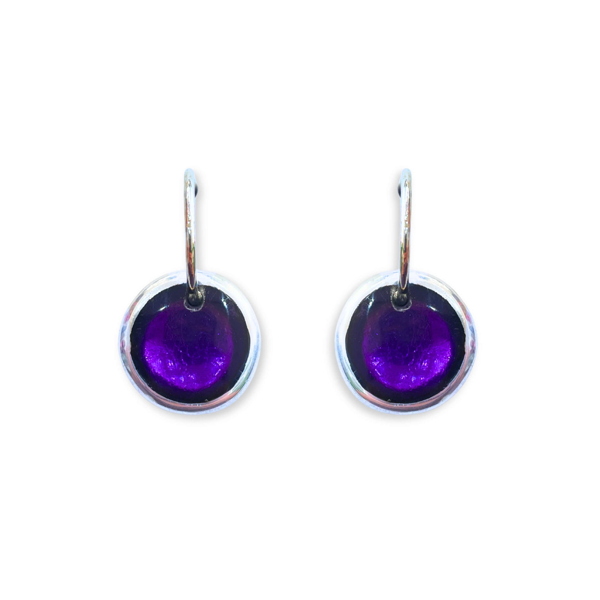 Peacock Aluminium Pebble Creole Earrings