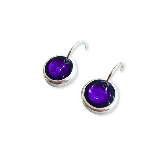 Peacock Aluminium Pebble Creole Earrings
