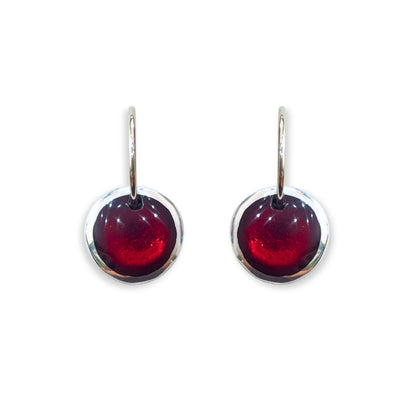 Red Aluminium Pebble Creole Earrings