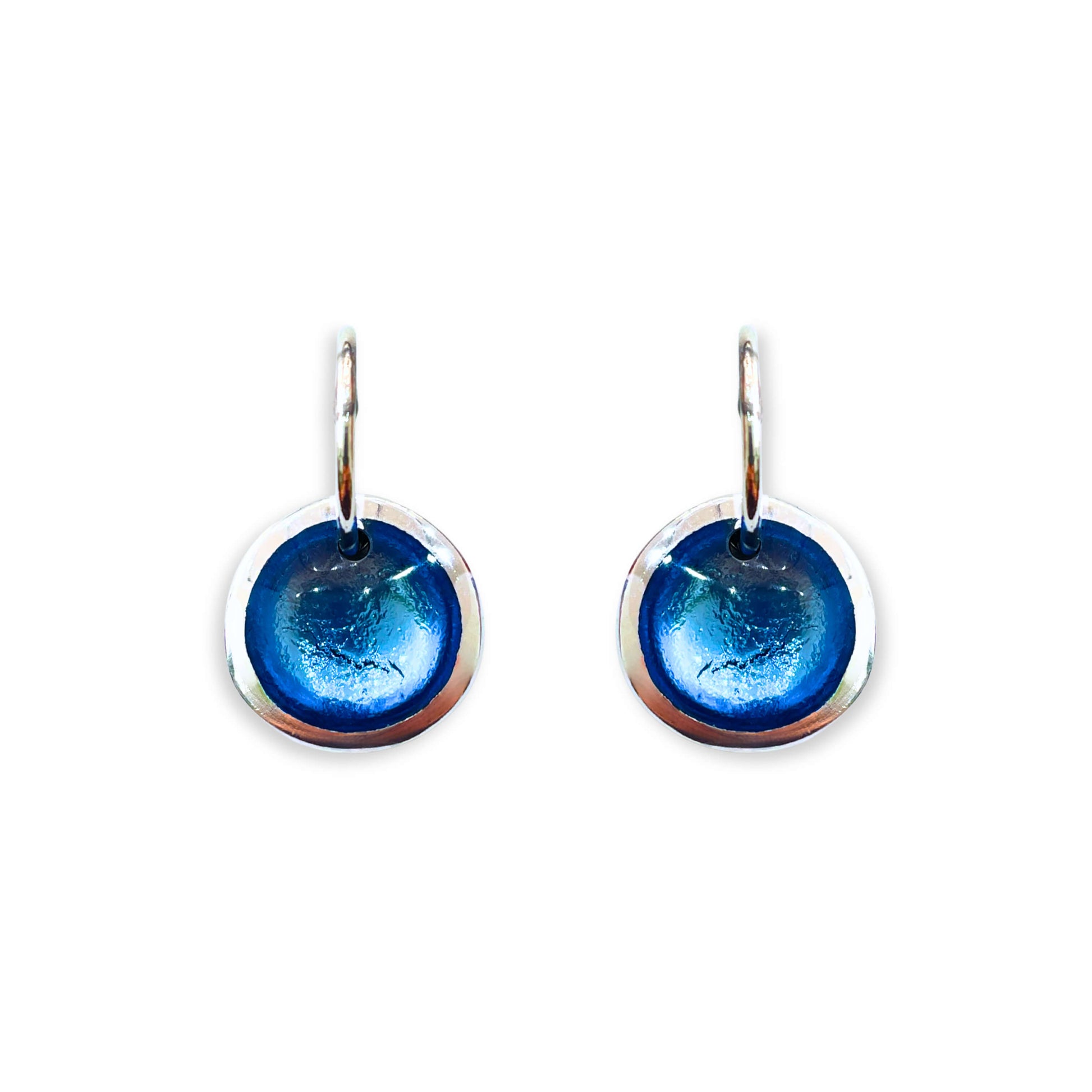 Sky Aluminium Pebble Creole Earrings