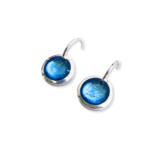 Sky Aluminium Pebble Creole Earrings