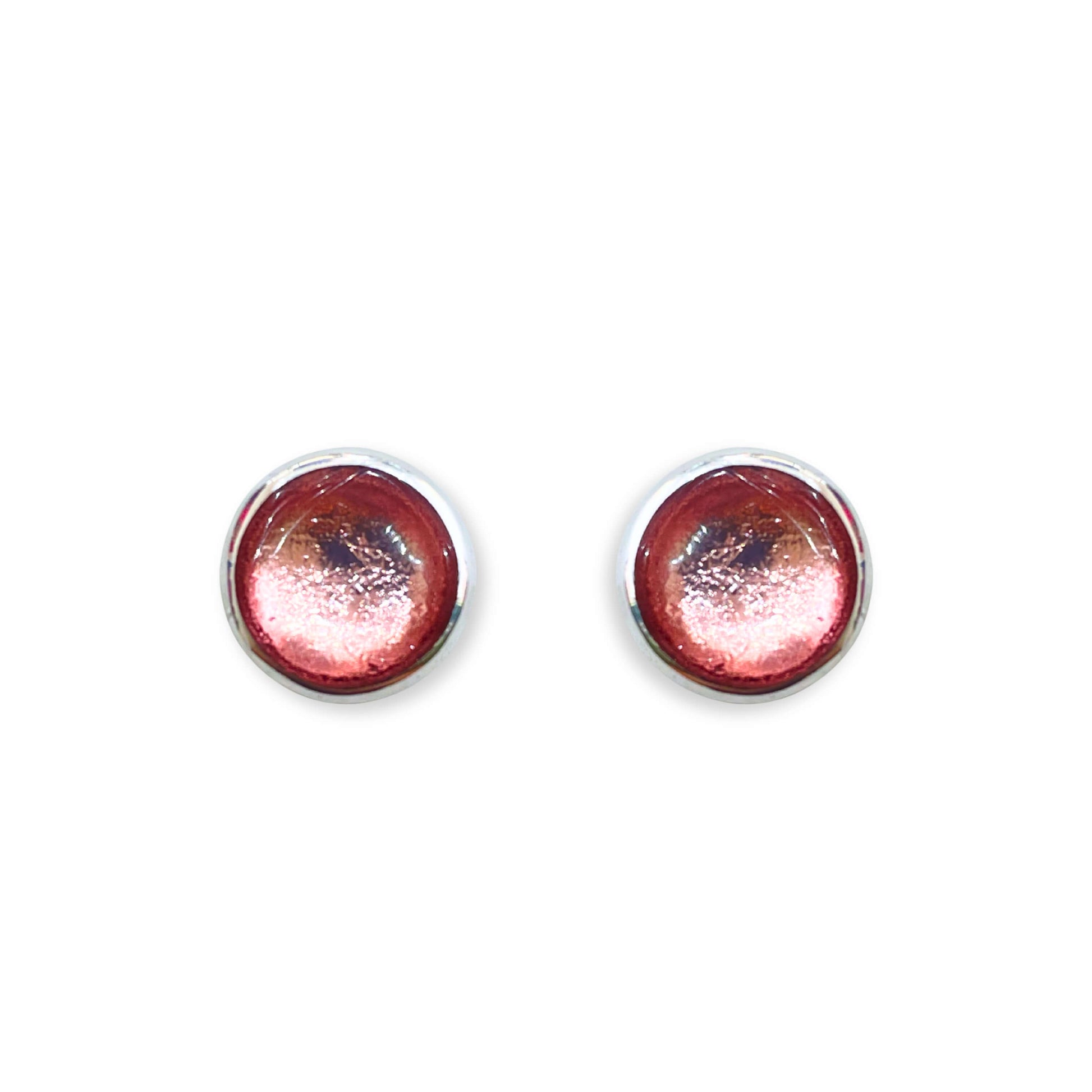 Old Rose Aluminium Pebble Stud Earrings