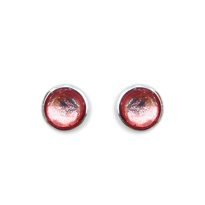 Old Rose Aluminium Pebble Stud Earrings