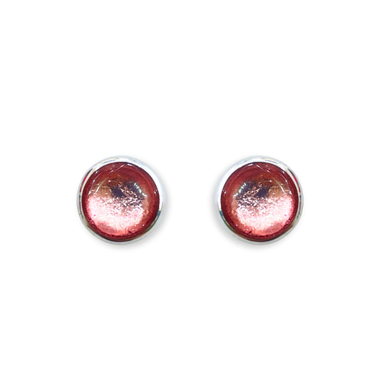 Old Rose Aluminium Pebble Stud Earrings