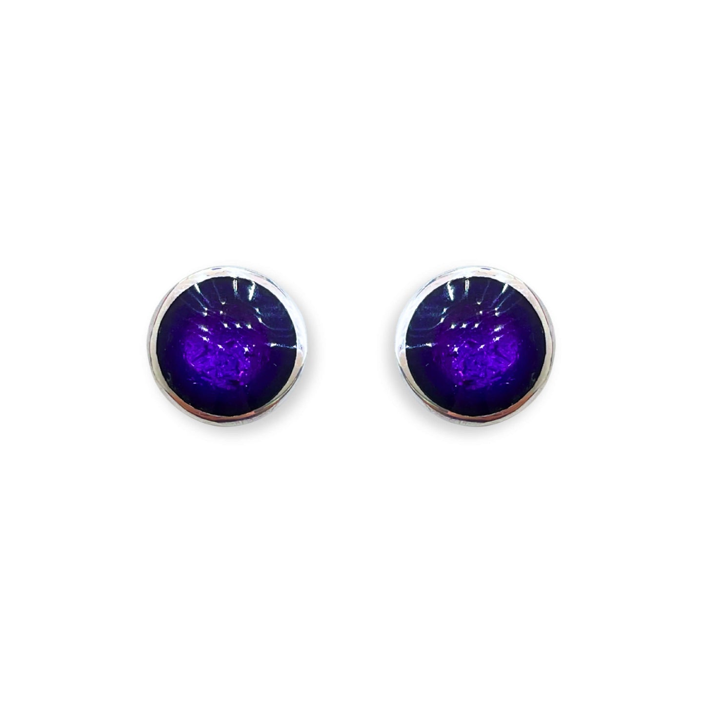 Peacock Aluminium Pebble Stud Earrings