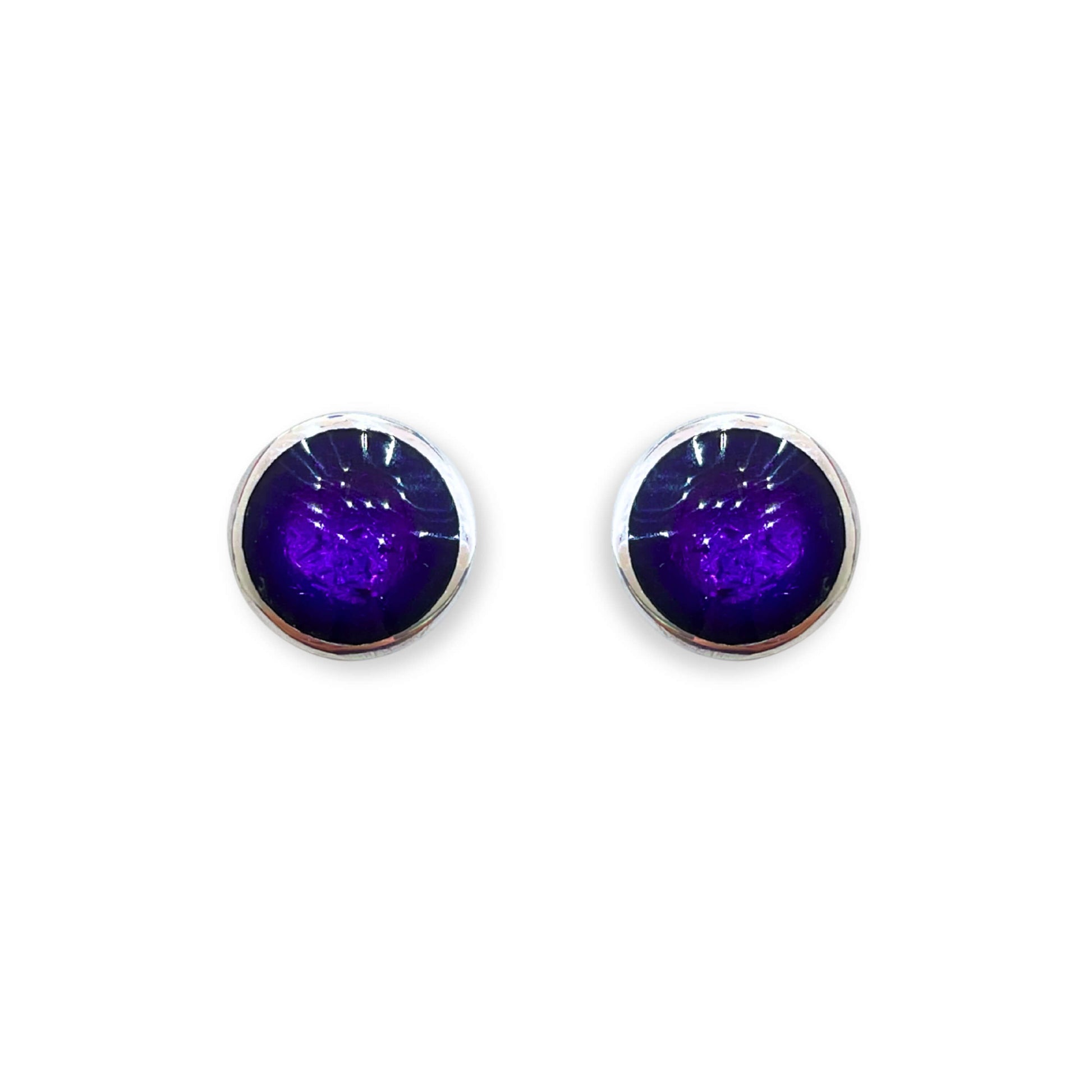 Peacock Aluminium Pebble Stud Earrings