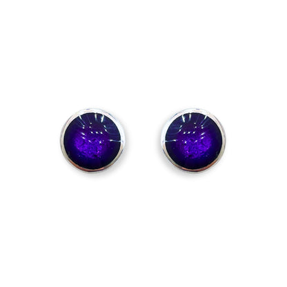 Peacock Aluminium Pebble Stud Earrings