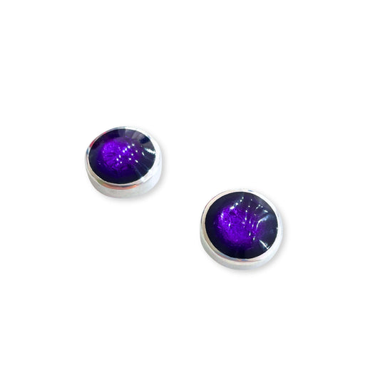 Peacock Aluminium Pebble Stud Earrings